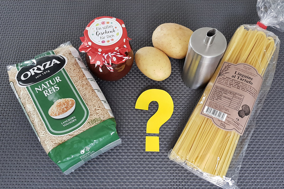 Bild zeigt Speisen, die beim Spätdumping-Syndrom nach Magenentfernung ungeeignet sind